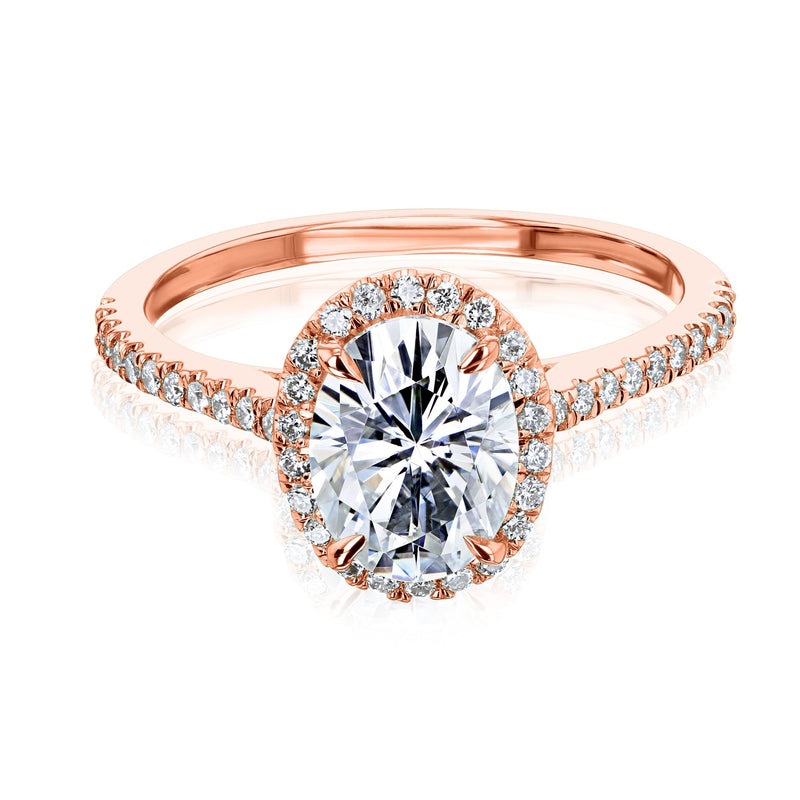 14K White Gold Vintage Halo Engagement Ring
